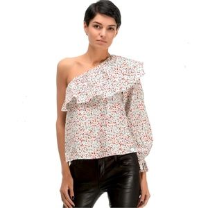 Zara Floral One Shoulder Blouse NWT